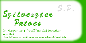 szilveszter patocs business card